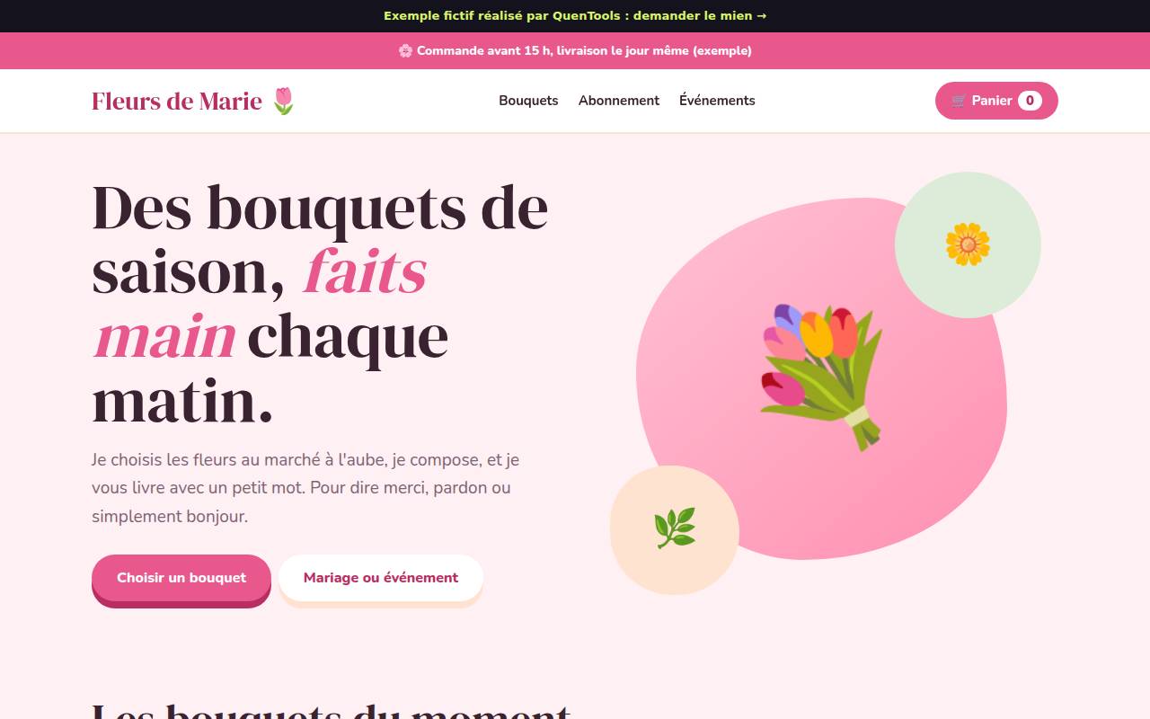 Aperçu de l’exemple fleuriste
