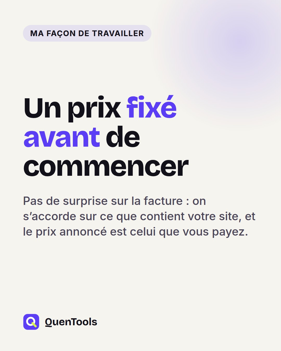 Un prix fixé avant de commencer