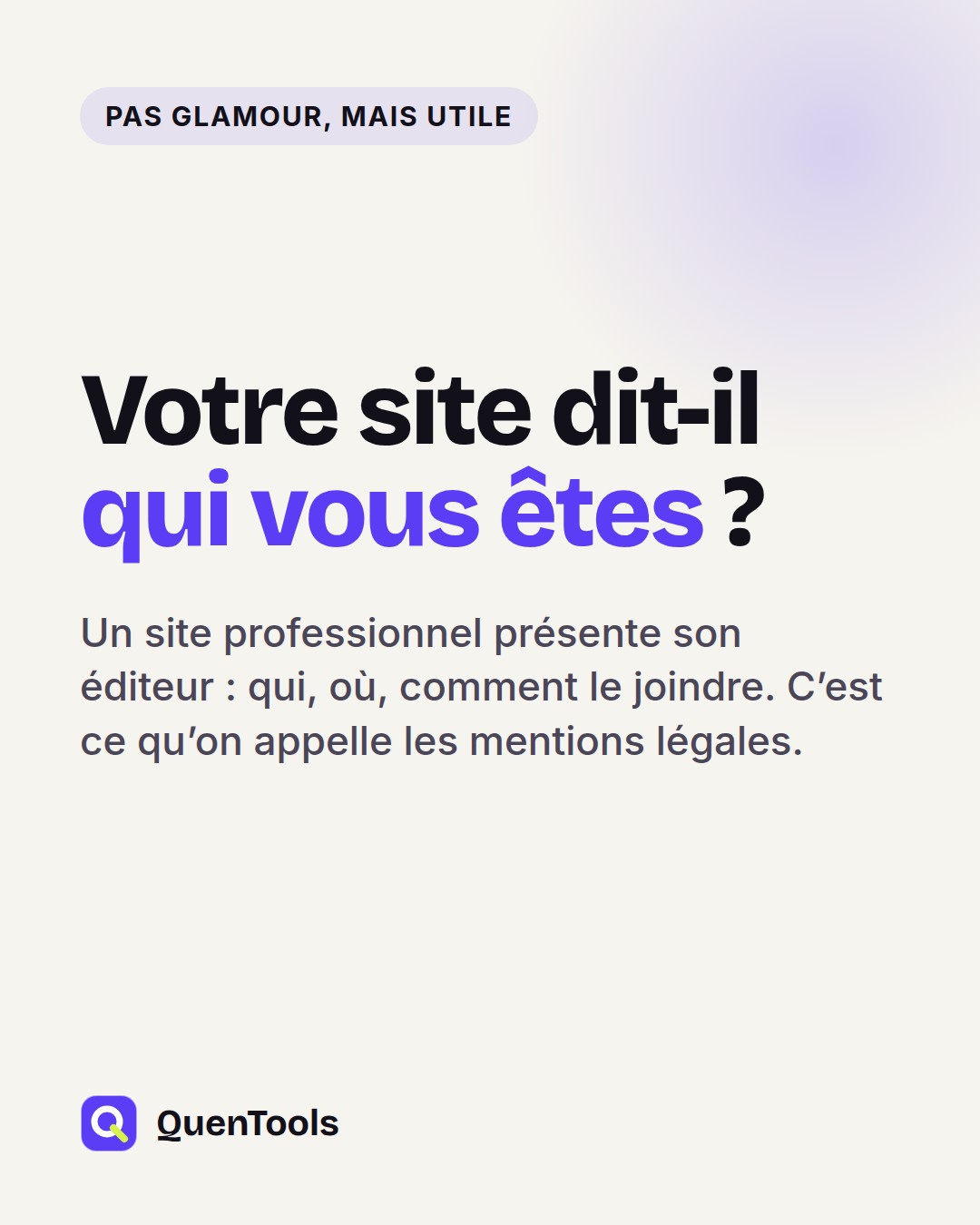 Votre site dit-il qui vous êtes ?
