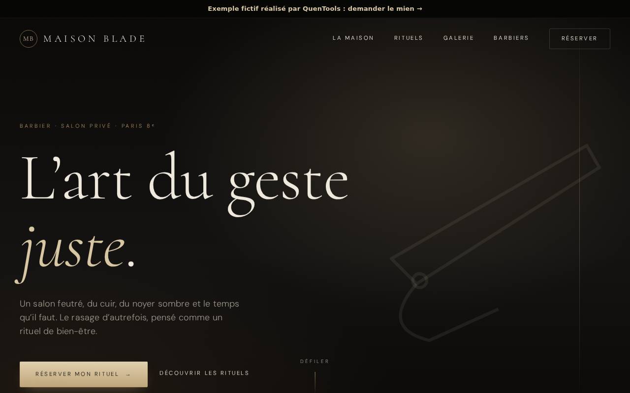 Aperçu du template barbier de luxe