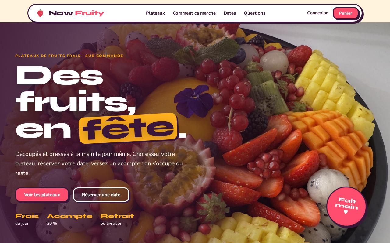 Aperçu du template de plateaux de fruits sur commande